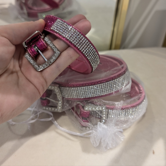Pink Holiday Crystal Pet Collar - Picture 1 of 5